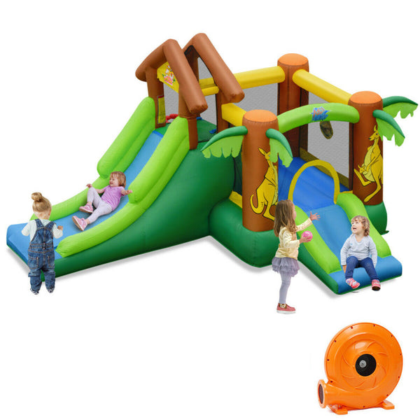 Kids Inflatable Jungle Bounce House Castle with Blower