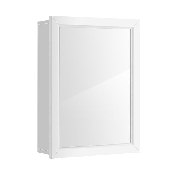 Mirrored Bathroom Medicine Cabinet with Single Door and Adjustable Shelf