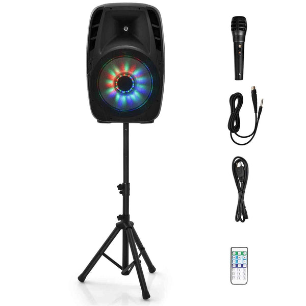 15 Inch 1500W 2-way Powered Speaker with Illuminating Light