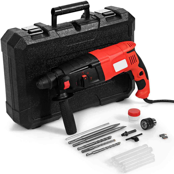 Electric Rotary Hammer Drill with Bits and Case