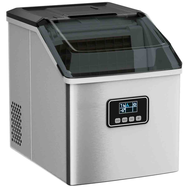 48 lbs Stainless Self-Clean Ice Maker with LCD Display