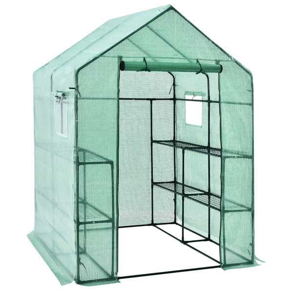 Walk-in Greenhouse 56'' x 56'' x 77'' Gardening with Observation Windows