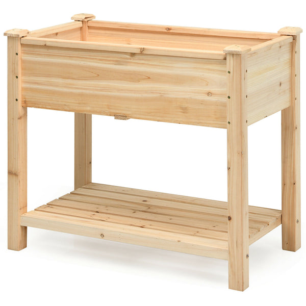 Raised Garden Elevated Wood Planter Box Stand