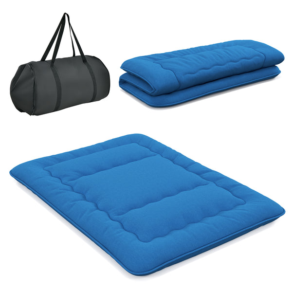 Foldable Futon Mattress with Washable Cover and Carry Bag for Camping