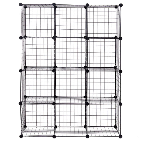 42-Inch x 14-Inch x 56-Inch DIY 12-Cube Metal Grid Wire Storage Cubes