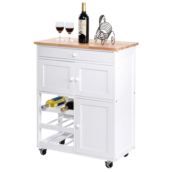 Modern Rolling Storage Kitchen Cart with Drawer