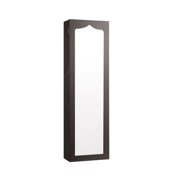 Door Hanging Mirror Jewelry Armoire with Full Length Mirror and 6 Drawers