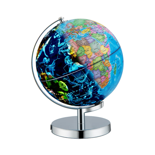 3-in-1 Illuminated World Globe with Stand and  88 Constellations