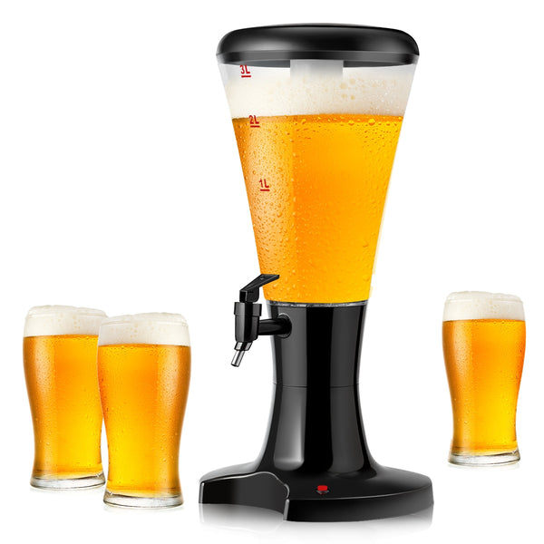 3L Draft Beer Tower Dispenser with LED Lights