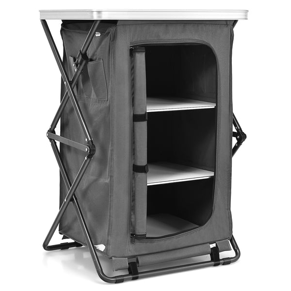 Folding Pop-Up Cupboard Compact Camping Storage Cabinet with Bag