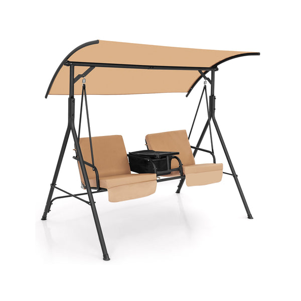 Porch Swing Chair with Adjustable Canopy