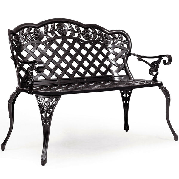 42.5 Inch Outdoor Furniture Cast Aluminum Antique Garden Bench