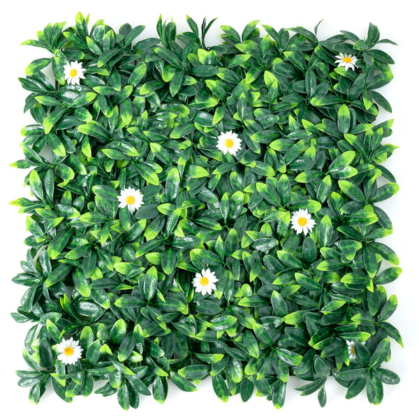 12 Pcs 20 x 20 inch Artificial Daisy Hedge Plant Privacy Fence Hedge Panels