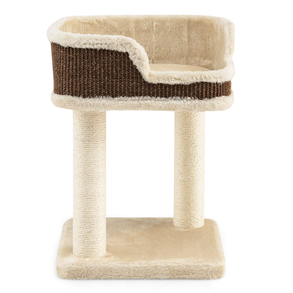 Multi-Level Cat Climbing Tree with Scratching Posts and Large Plush Perch