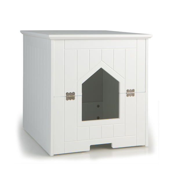 Cat Litter Box Enclosure with Flip Magnetic Half Door