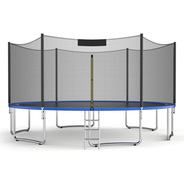 15 ft Outdoor Trampoline Combo with Bounce Jump Safety Enclosure Net and Spring Pad