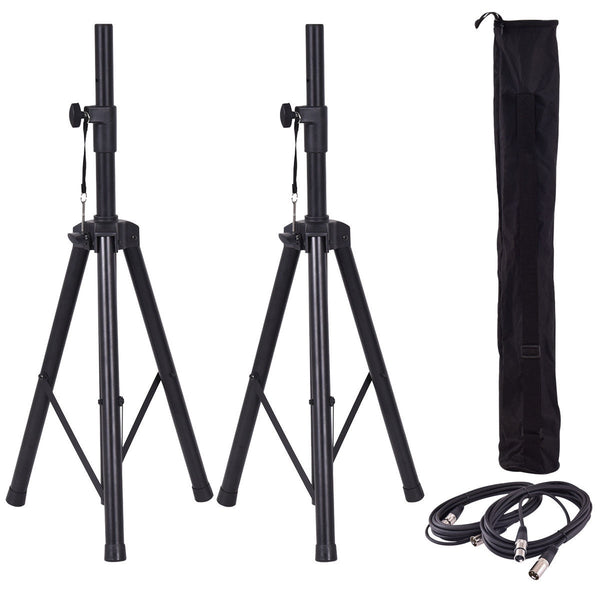 Pair of Tripod Speaker Stands with Carry Bag And Cables