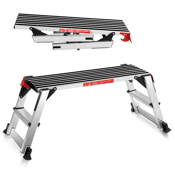 330 lbs Aluminum Folding Non-slip Drywall Step Stool Ladder