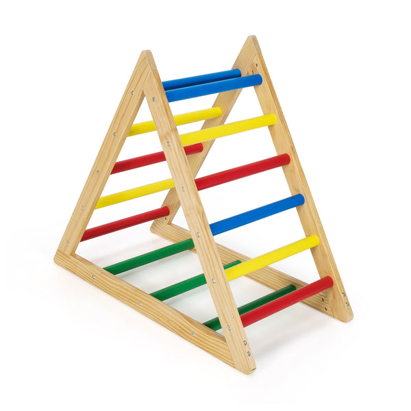 Wooden Toddlers Triangle Climber with 3 Levels Climbing Difficulty