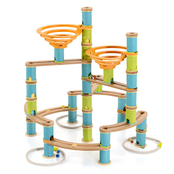 162 Pieces Bamboo Marble Run Educational Learning Toy Set