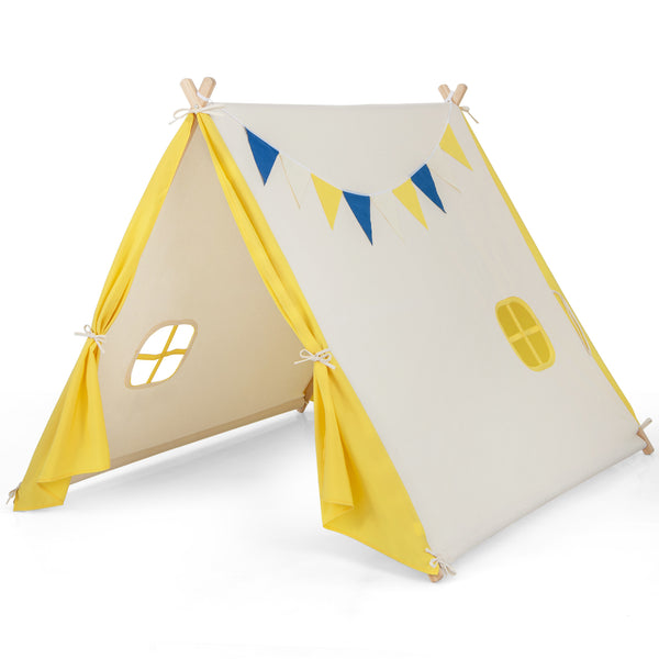 Kids Play Tent with Solid Wood Frame Holiday Birthday Gift And Toy for Boys And Girls