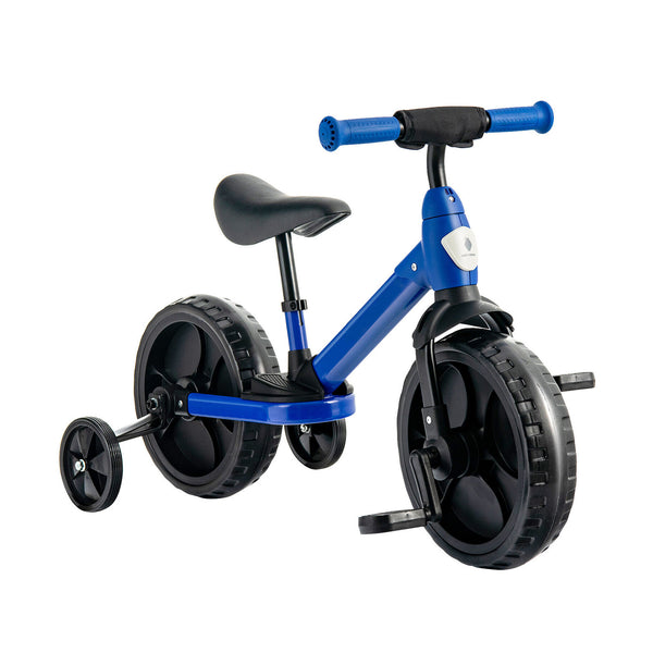 4-in-1 Kids Training Bike Toddler Tricycle with Training Wheels and  Pedals Blue