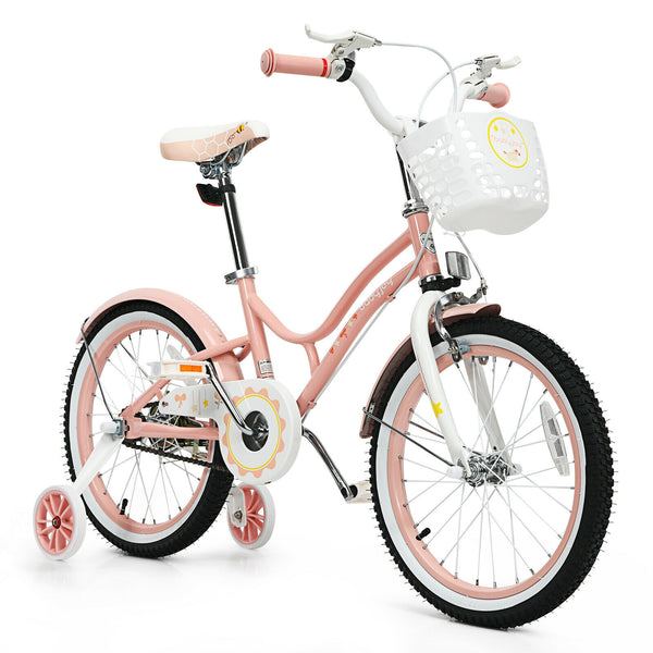 18 Inch Kids Adjustable Bike with Training Wheels